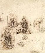 Leonardo  Da Vinci, Studies for a Nativity